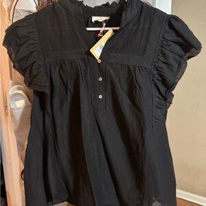 Entro Black Ruffled Blouse
